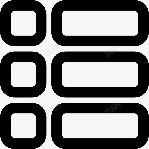 列表按钮轮廓图标png_新图网 https://ixintu.com 三个项目 列表 按钮 提纲 概述 界面 通用接口