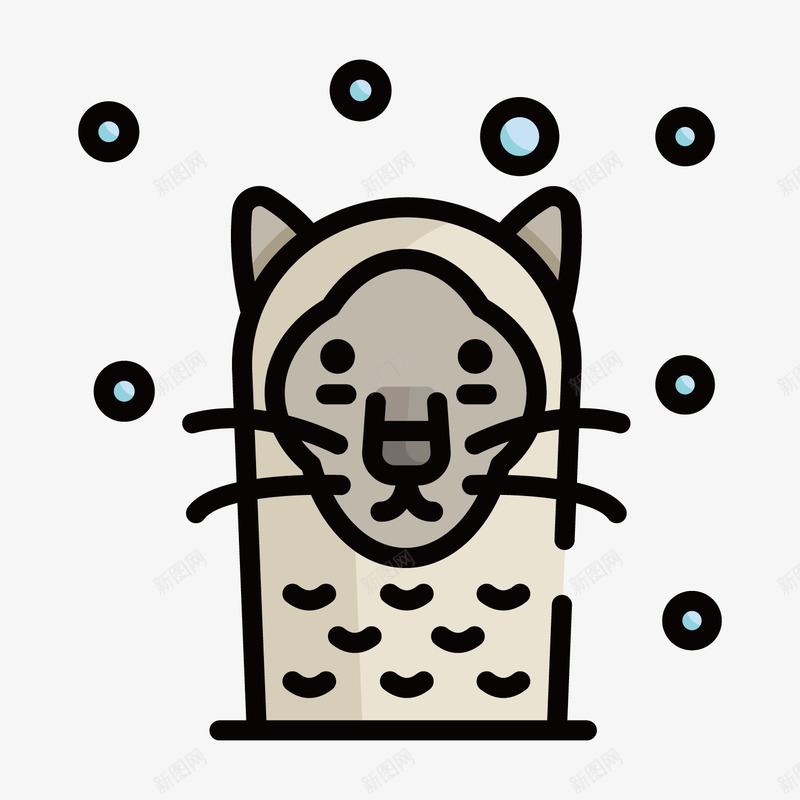 灰色手绘草泥马卡通插画矢量图ai免抠素材_新图网 https://ixintu.com 下雪 动物 卡通插画 扁平化 手绘 灰色 草泥马 矢量图