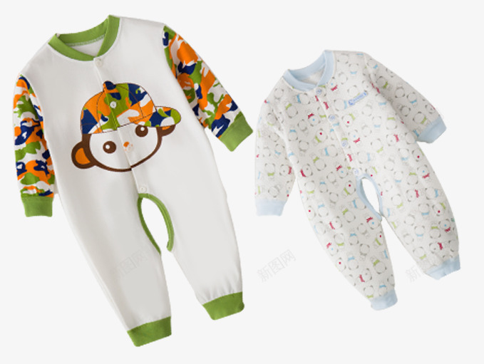 猴子头儿童一体裤png免抠素材_新图网 https://ixintu.com 产品实物 儿童服饰 冬衣 衣服装饰