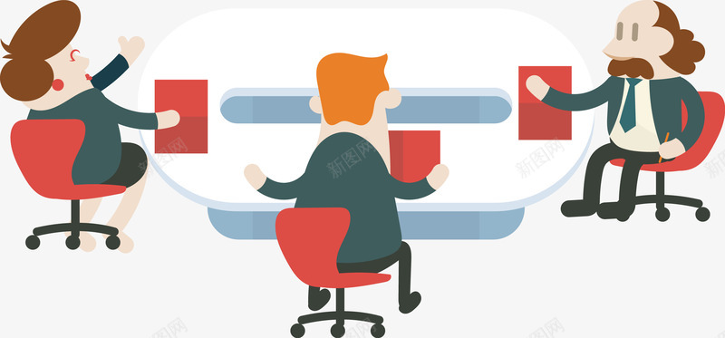 卡通商务人物元素png免抠素材_新图网 https://ixintu.com PPT 人物 会议 会议室场景 会议室插画 信息图 卡通小人 商业 小组 小组讨论会 插画 讨论