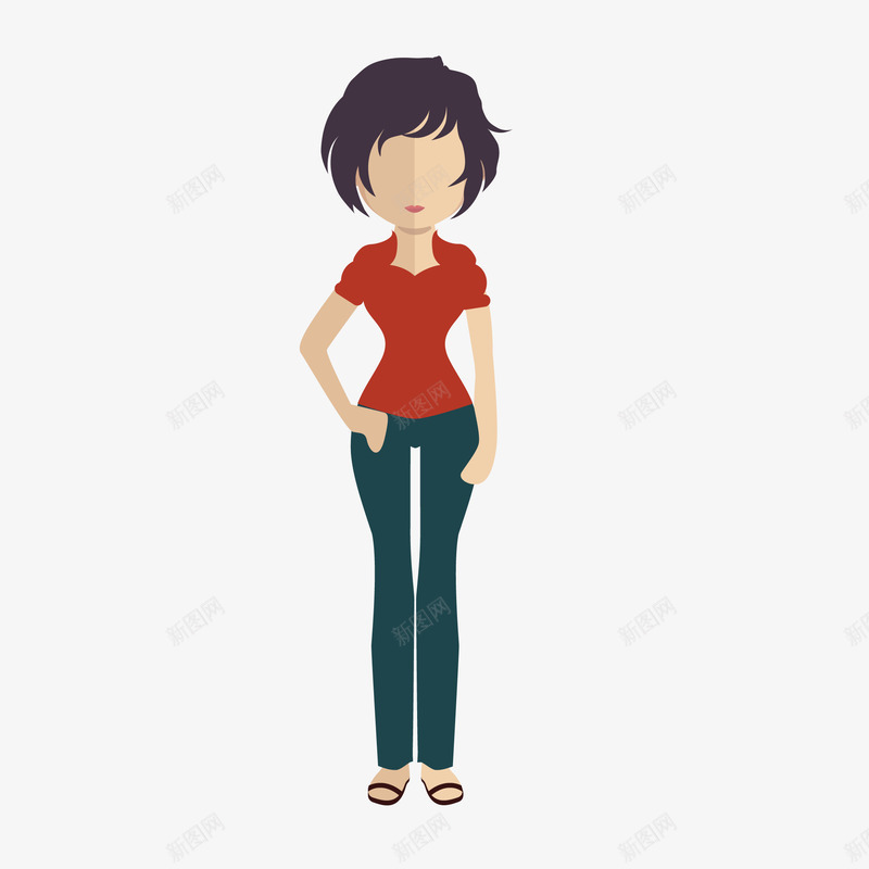 红色衣服女人扁平化矢量图eps免抠素材_新图网 https://ixintu.com 女人 扁平化 扁平化人物 扁平化服装 扁平化站姿 扁平化风格 红色 衣服 矢量图