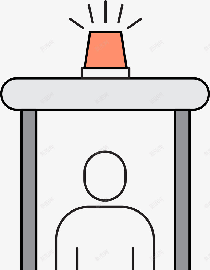 卡通出行安检小人png免抠素材_新图网 https://ixintu.com 休闲 卡通小人 安检 度假 旅游 火柴人 线条小人