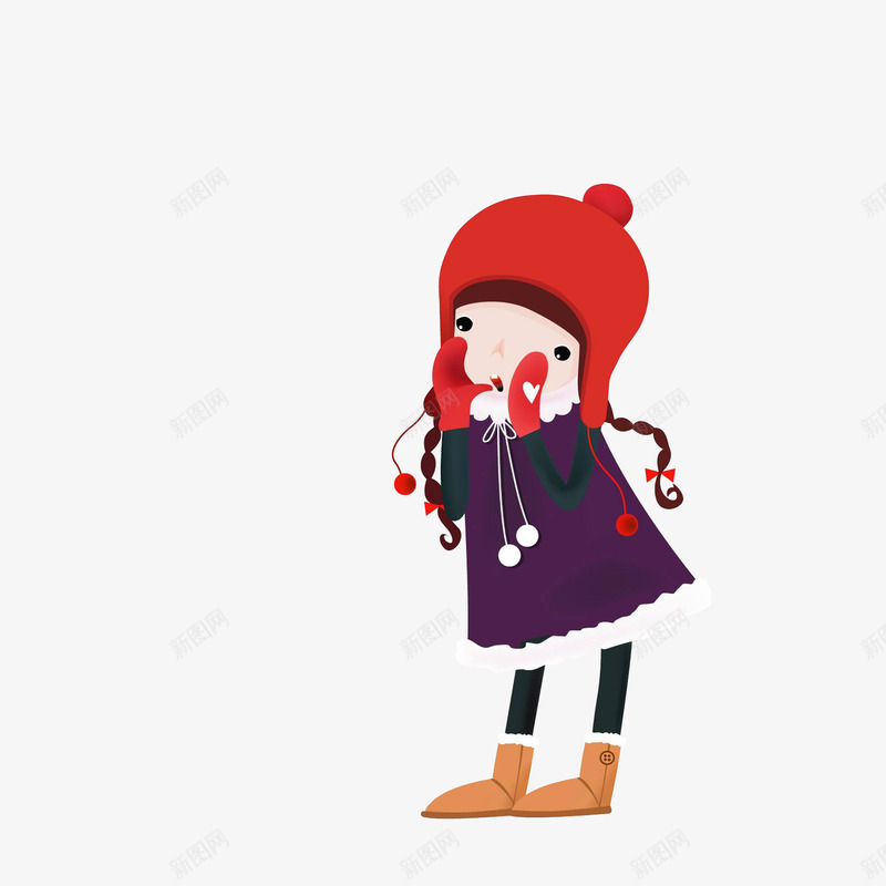 卡通手放嘴大声呐喊的小女孩png免抠素材_新图网 https://ixintu.com 卡通手绘 可爱女孩 呐喊小人 大声呼唤 红色帽子