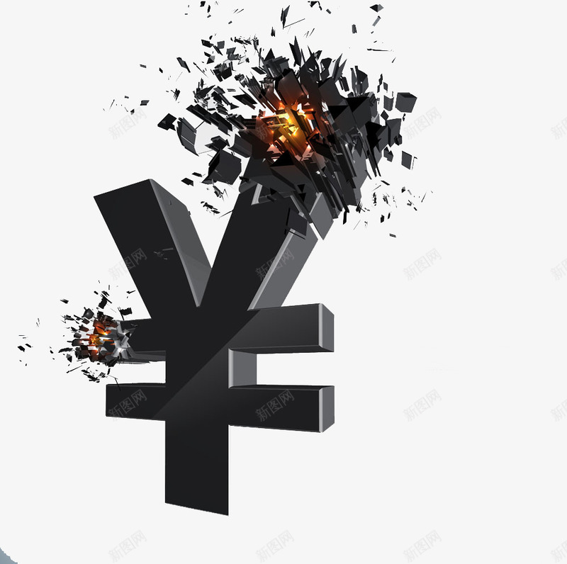 破碎的钱符号png免抠素材_新图网 https://ixintu.com 破碎 符号 钱 飞溅
