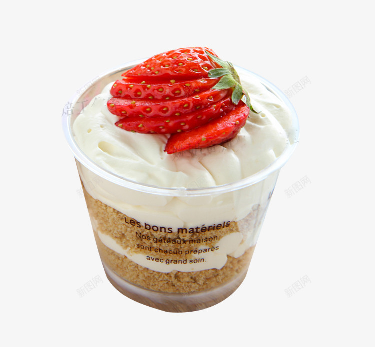 草莓装饰木糠杯png免抠素材_新图网 https://ixintu.com 新鲜奶油 木糠杯 水果木糠杯 草莓木糠杯