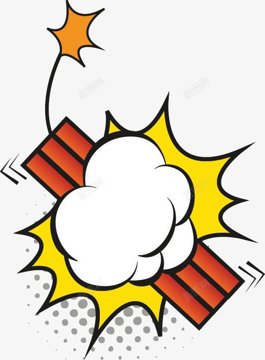 爆炸效果元素矢量图ai免抠素材_新图网 https://ixintu.com 云团 卡通 卡通气泡 图案 对话框 气体 气泡 爆炸 爆炸框 矢量素材 矢量图