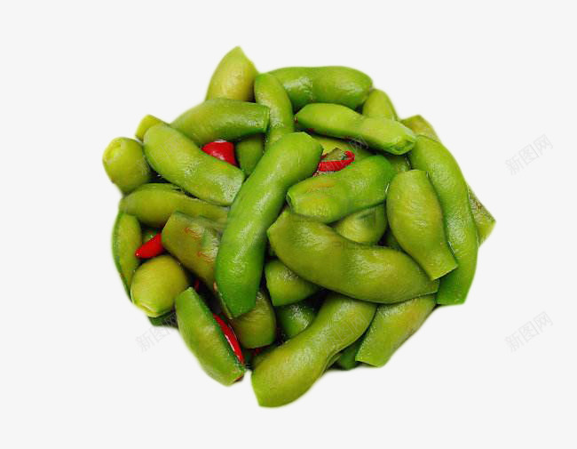 饱满美味盐水毛豆png免抠素材_新图网 https://ixintu.com 人人爱吃 可口 咸咸的 小吃 新鲜 盐水毛豆 绿油油 美味 餐前小菜 饱满