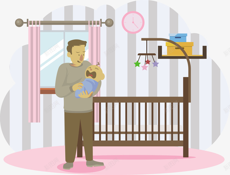 一个正在哄小孩睡觉的夫父亲矢量图eps免抠素材_新图网 https://ixintu.com 一个父亲 哄小孩睡觉 孩子 宝宝 抱着孩子的父亲 父亲PNG 矢量父亲 矢量图