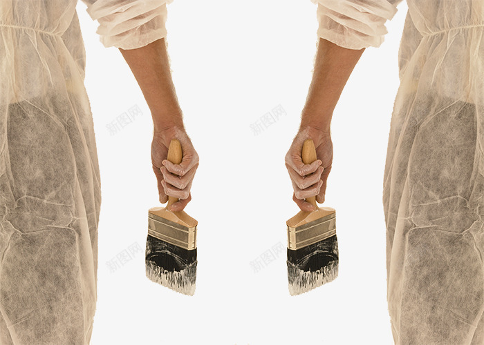 油漆工人psd免抠素材_新图网 https://ixintu.com 保护衣服 合作 拍摄 油漆刷子