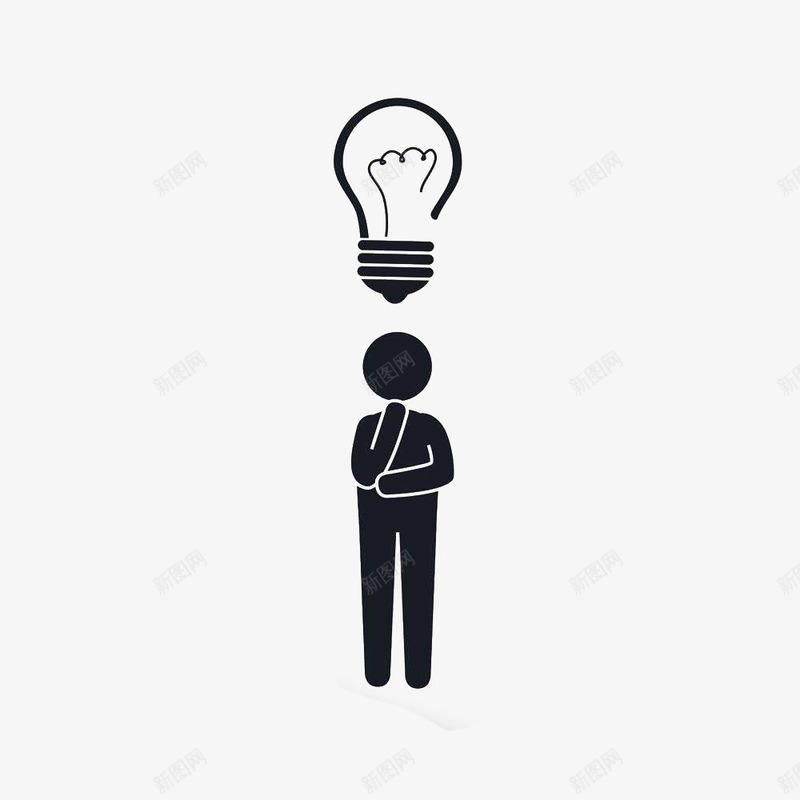 思考的小人卡通手绘图标png_新图网 https://ixintu.com 卡通 平面 思考的小人 手绘 素材 设计