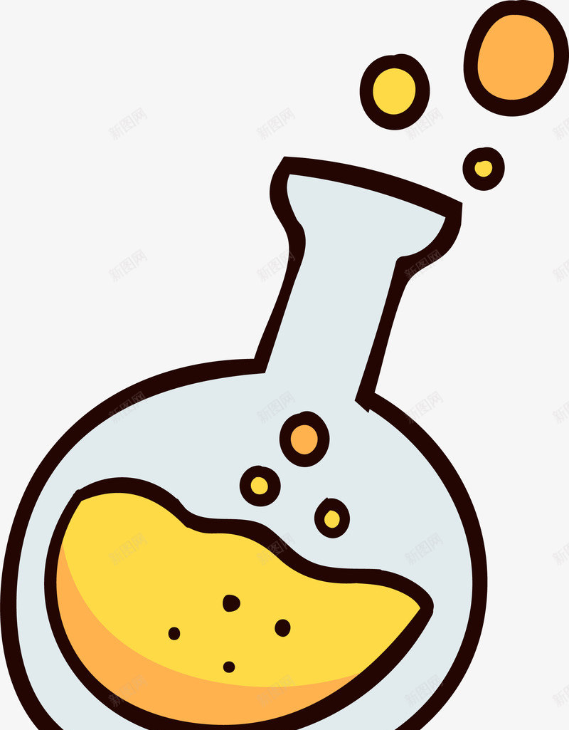 卡通化学实验玻璃瓶png免抠素材_新图网 https://ixintu.com 化学 卡通手绘 可爱 实验 玻璃瓶 矢量图案