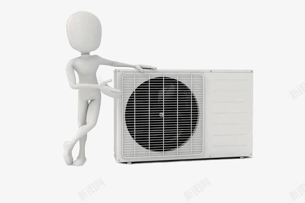 实物空调外机和白色小人png免抠素材_新图网 https://ixintu.com 介绍空调 汽车空调 电器 白色小人 空调 空调外机 空调安装