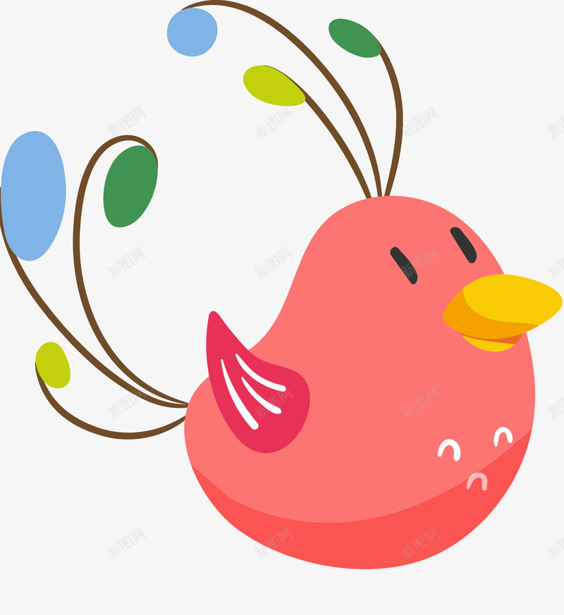 可爱卡通鸟图标png_新图网 https://ixintu.com 可爱 图标 小鸟 粉红鸟 翅膀