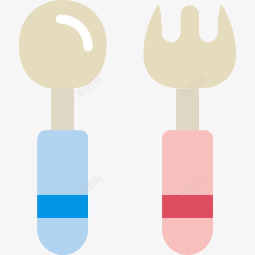 喂图标png_新图网 https://ixintu.com 儿童 勺子 叉子 喂养 婴儿 集吃 食品 餐具