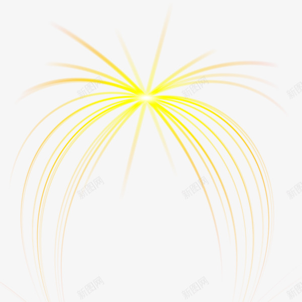 射线线条png免抠素材_新图网 https://ixintu.com 元素 光线 发射线 射线 线条 黄色