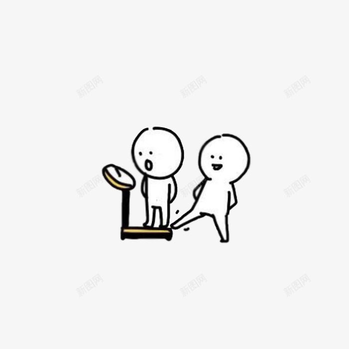 小人儿称重简图png免抠素材_新图网 https://ixintu.com 卡通 小人 手绘 按斤称重 电子秤 白色的 称重 简图