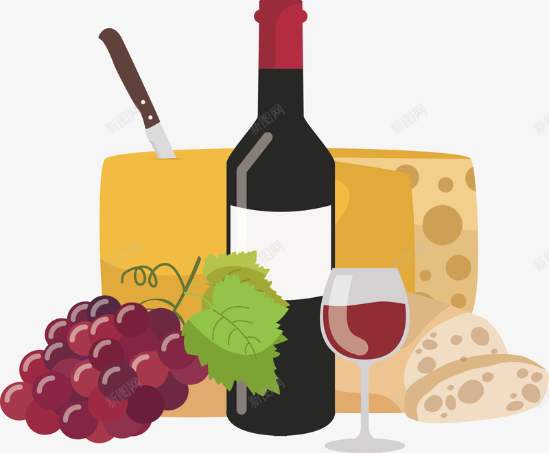 西式葡萄酒矢量图ai免抠素材_新图网 https://ixintu.com 中华人民共和国香港特别行政区 中国香港 奶酪 平民 矢量图 矢量源文件 茶餐厅 葡萄 香港 高脚杯