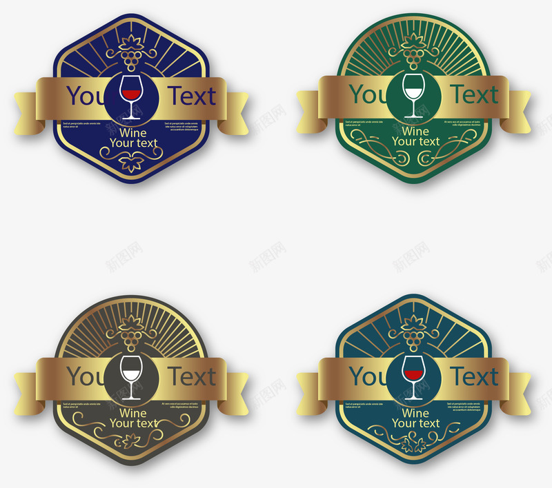 精美金色红酒标签png免抠素材_新图网 https://ixintu.com 矢量素材 精美标签 红酒标签 葡萄酒 金箔纸