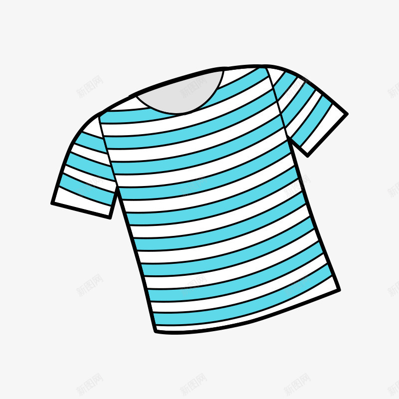 卡通衣服png免抠素材_新图网 https://ixintu.com 卡通 条纹 短袖 衣服