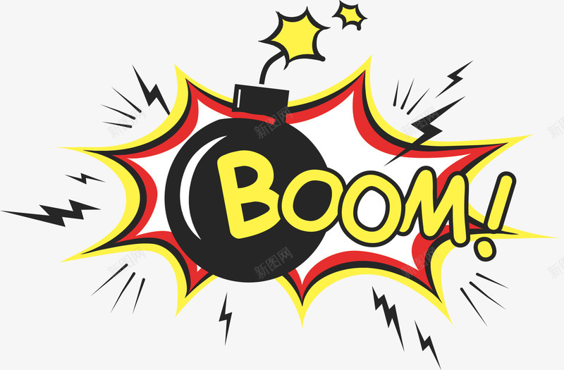 红色炸弹英文png免抠素材_新图网 https://ixintu.com boom 卡通 清新 炸弹 爆炸 简约 英文 黄色