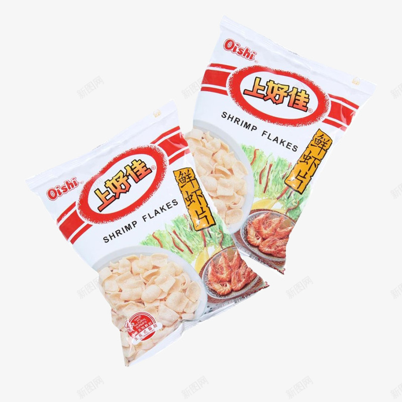 两袋上好佳鲜虾片png免抠素材_新图网 https://ixintu.com 上好佳 休闲零食 膨化食品 虾片