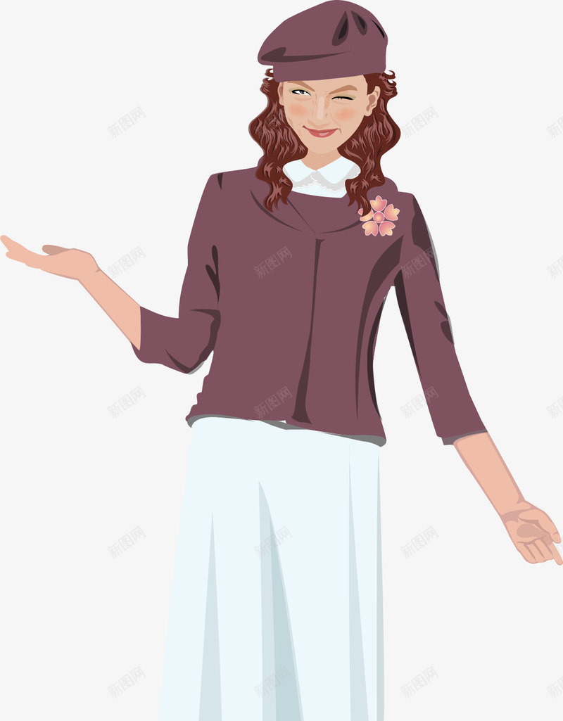 手绘阿姨png免抠素材_新图网 https://ixintu.com 手绘 漂亮 阿姨
