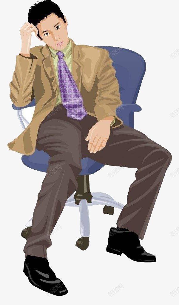 思考的男人透明png免抠素材_新图网 https://ixintu.com 小人 平面 思考 思考的小人 素材 设计 透明