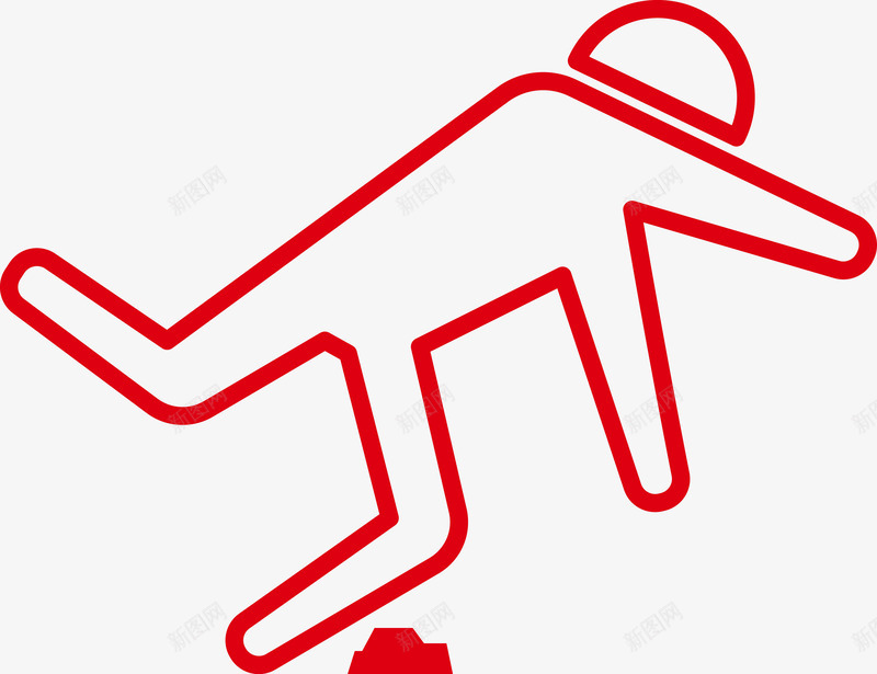 简笔画绊倒的小人图标png_新图网 https://ixintu.com 安全 小心地滑 摔倒 标识 滑 滑倒 简笔画 绊倒 警示