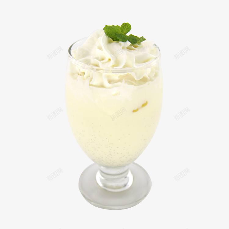一杯香草奶昔冰淇淋png免抠素材_新图网 https://ixintu.com 冰沙 冰淇淋 冷饮 玻璃杯 甜品 薄荷 香草奶昔 高脚杯