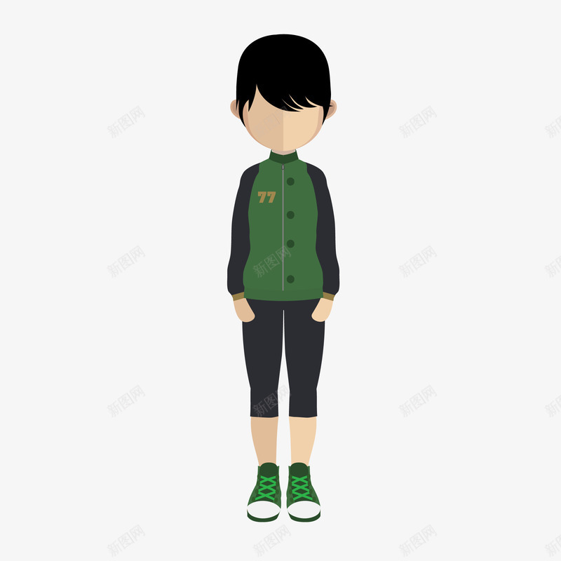 绿色衣服扁平化矢量图eps免抠素材_新图网 https://ixintu.com 卡通 卡通扁平化 卡通风格 扁平化 扁平化人物 扁平化风格 绿色衣服 矢量图