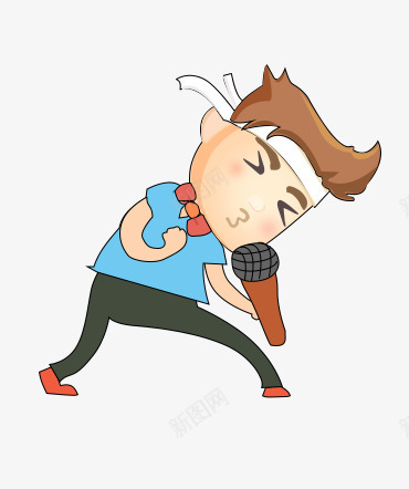 卡通扁平唱歌的小人psd免抠素材_新图网 https://ixintu.com 卡通 唱歌 小人 扁平