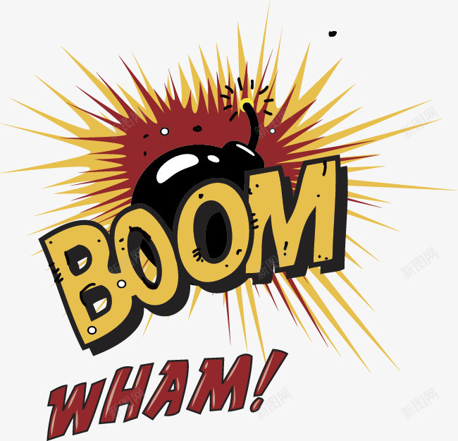 爆炸效果元素矢量图ai免抠素材_新图网 https://ixintu.com BAM BOOM 光芒 星星 爆炸 爆炸效果 矢量图
