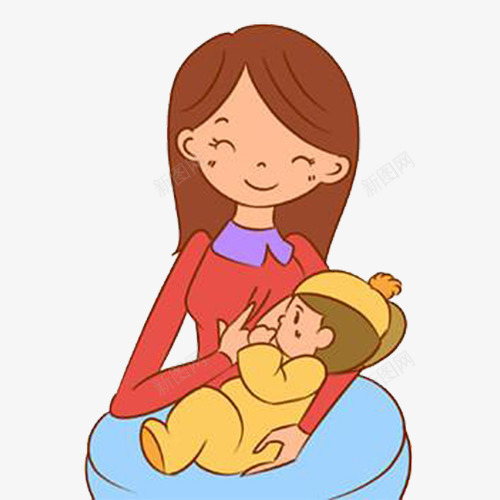 卡通宝宝吃母乳png免抠素材_新图网 https://ixintu.com 亲子 卡通 吃奶 喂奶 宝宝 宝宝吃奶 母乳 母婴