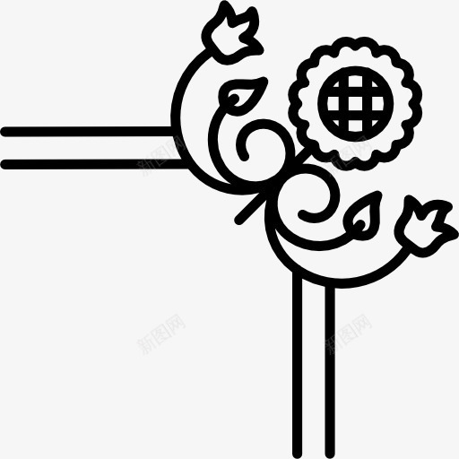 角落的花艺标图标png_新图网 https://ixintu.com 形状 树枝 点缀 花 花卉设计 花艺设计 葡萄 装饰 角落