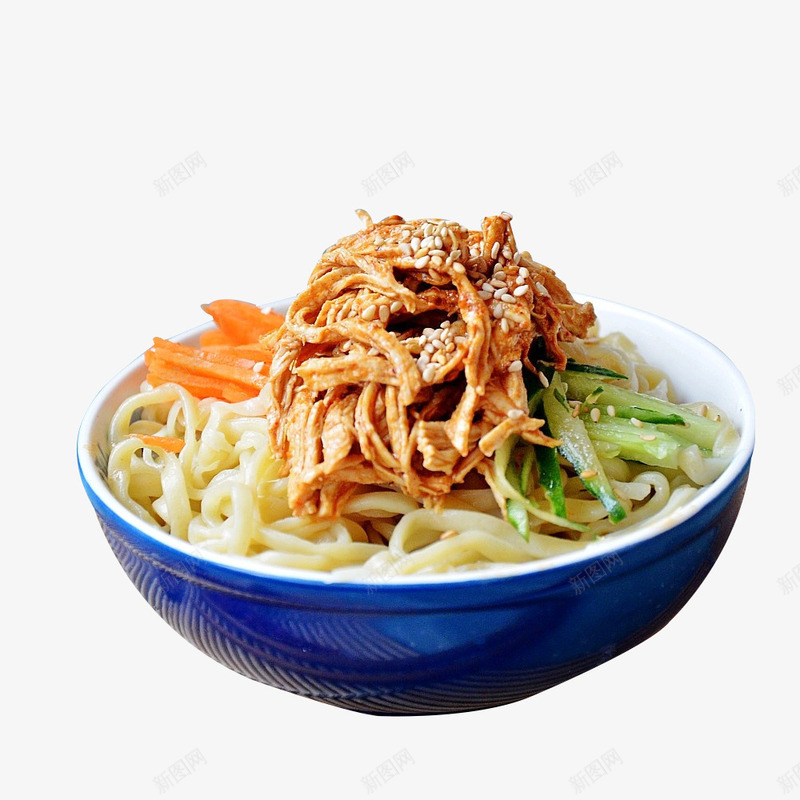 深蓝色碗鸡丝凉面食品餐饮png免抠素材_新图网 https://ixintu.com 深蓝色碗大碗鸡丝凉面 美味 面点 食品餐饮 食物 鸡丝凉面 鸡肉丝