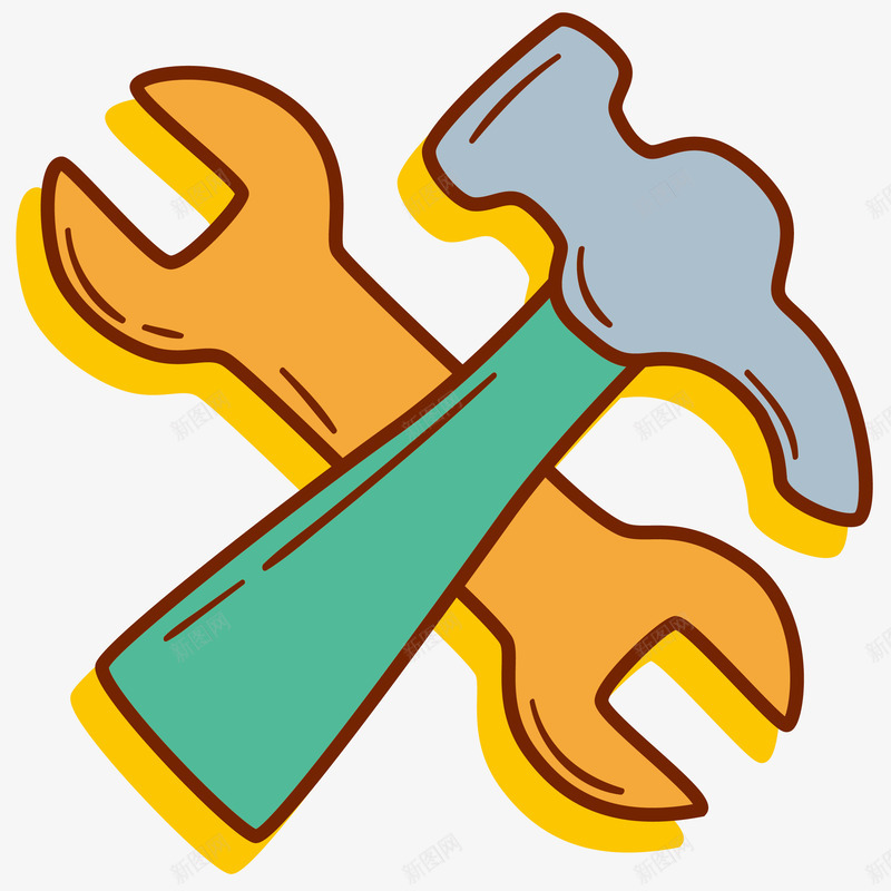 扳手锤子卡通工具矢量图eps免抠素材_新图网 https://ixintu.com 扳手 机器设备 机械化 矢量机械工具 金属 锤子工具 矢量图