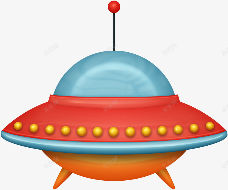 红色飞船png免抠素材_新图网 https://ixintu.com 卡通飞船 外星机械 红色 飞行