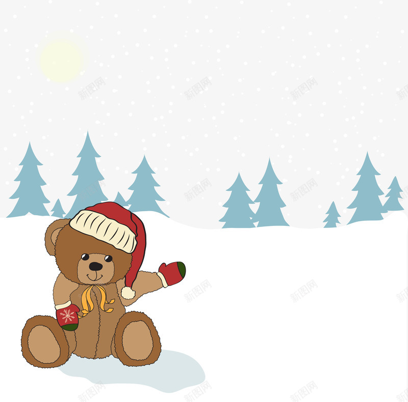 可爱的泰迪熊和雪png免抠素材_新图网 https://ixintu.com 下雪 泰迪熊 漫天飞雪 雪 雪地