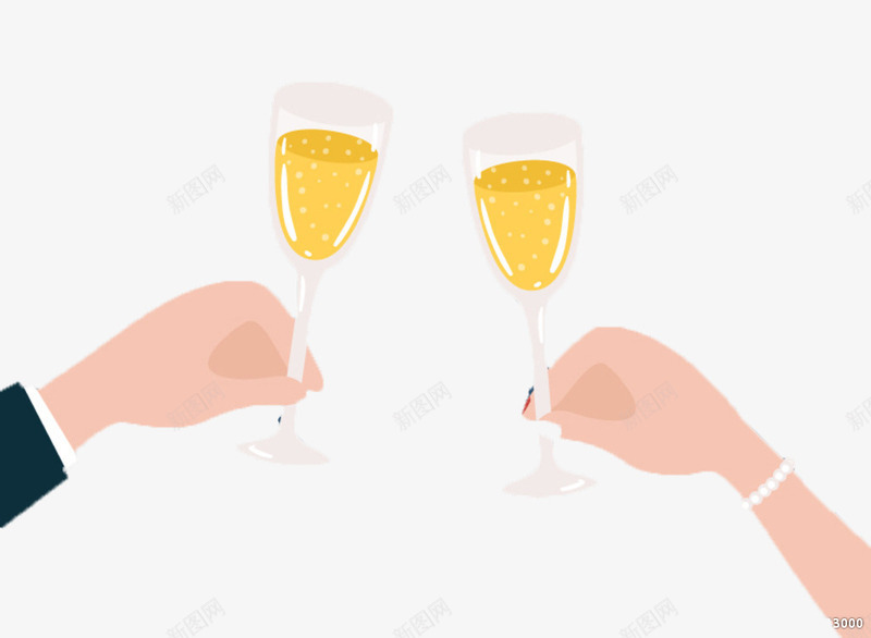 卡通版的干杯碰杯图png免抠素材_新图网 https://ixintu.com 卡通版 干杯 玻璃杯 碰杯