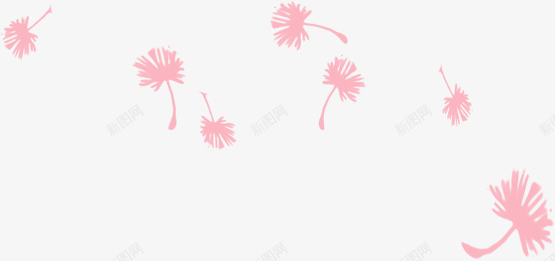粉色卡通蒲公英小花png免抠素材_新图网 https://ixintu.com 卡通 粉色 蒲公英