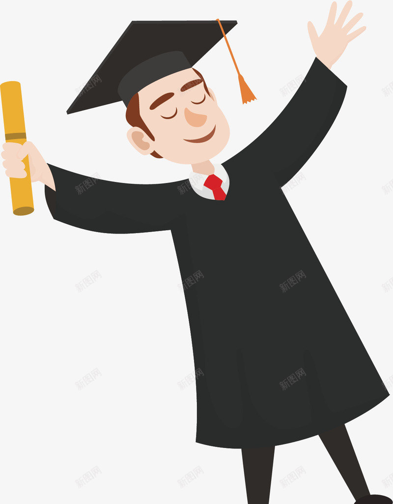 毕业的男子矢量图ai免抠素材_新图网 https://ixintu.com 头发 学士服 毕业 男子 男孩 男生 耳朵 脸颊 衣服 矢量图