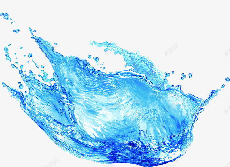 蓝色飞溅透明的水花png免抠素材_新图网 https://ixintu.com 水花 蓝色 透明 飞溅