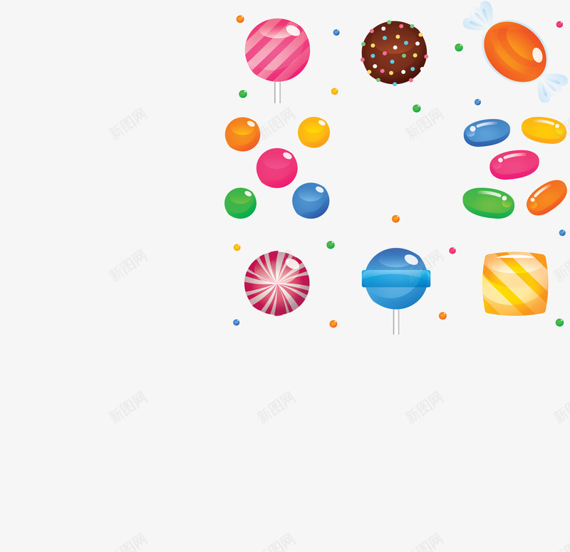 多彩的节日卡通糖果矢量图ai免抠素材_新图网 https://ixintu.com 儿童节 多彩糖果 巧克力糖 棒棒糖 矢量png 糖果 矢量图