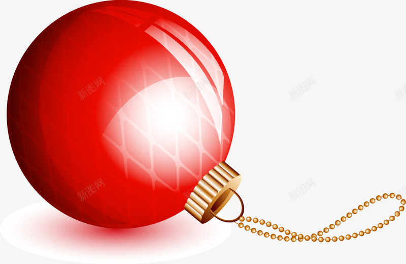 红色圆球金链图案矢量图ai免抠素材_新图网 https://ixintu.com 图案 圆球 红色 金链 矢量图