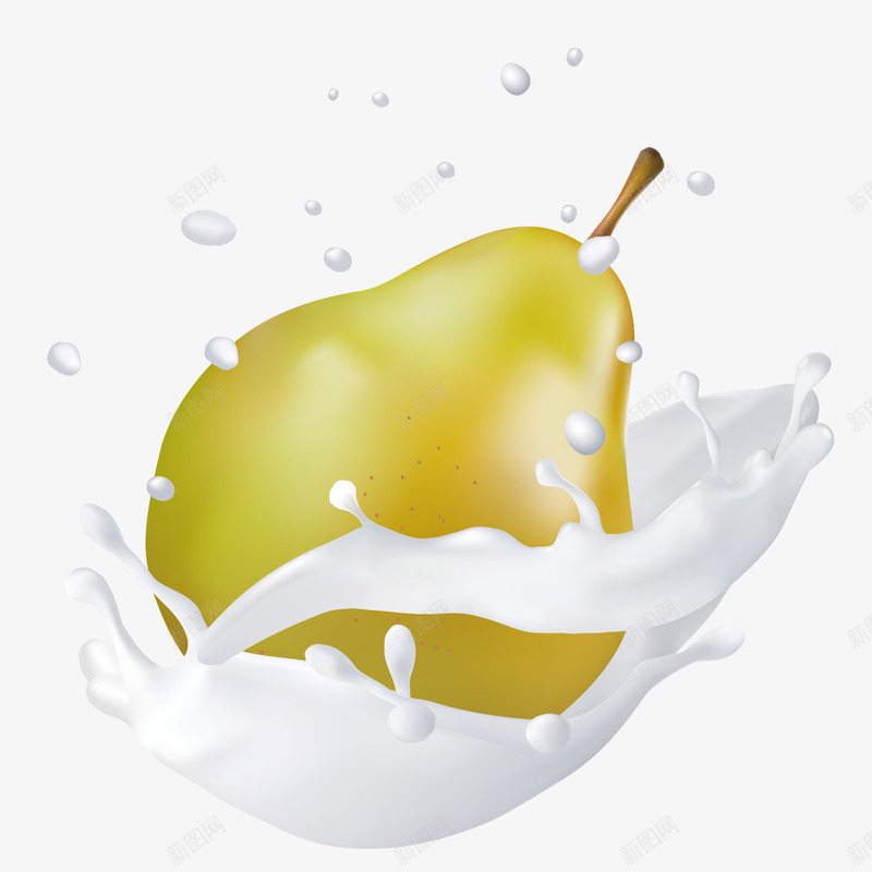 手绘飞溅的青梨牛奶png免抠素材_新图网 https://ixintu.com 手绘牛奶 水果牛奶 青梨png 青梨牛奶 飞溅的牛奶 飞溅的牛奶png