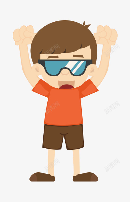 卡通小人举手png免抠素材_新图网 https://ixintu.com 举手 卡通 小人