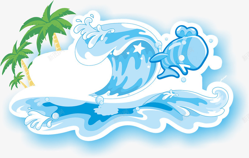摄影夏日浪花鲸鱼效果png免抠素材_新图网 https://ixintu.com 夏日 摄影 效果 浪花 鲸鱼