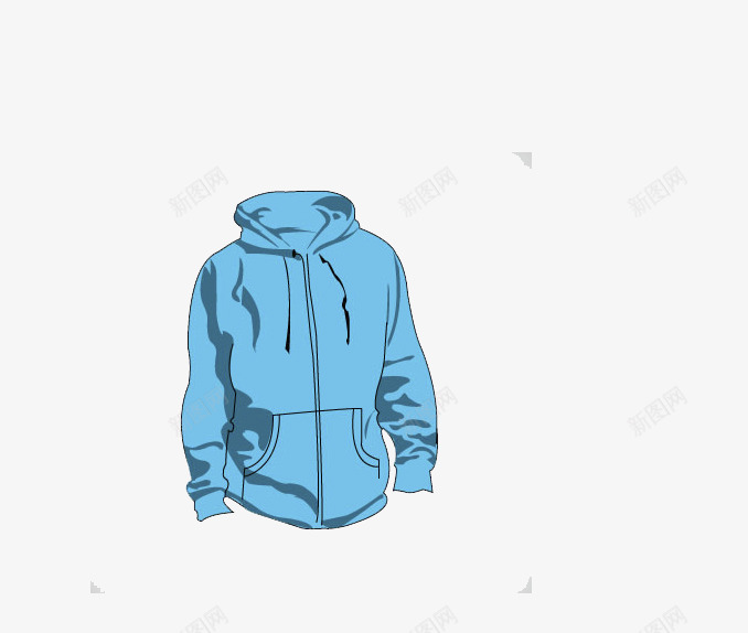 蓝色连帽衫png免抠素材_新图网 https://ixintu.com 口袋 蓝色 衣服 连帽衫