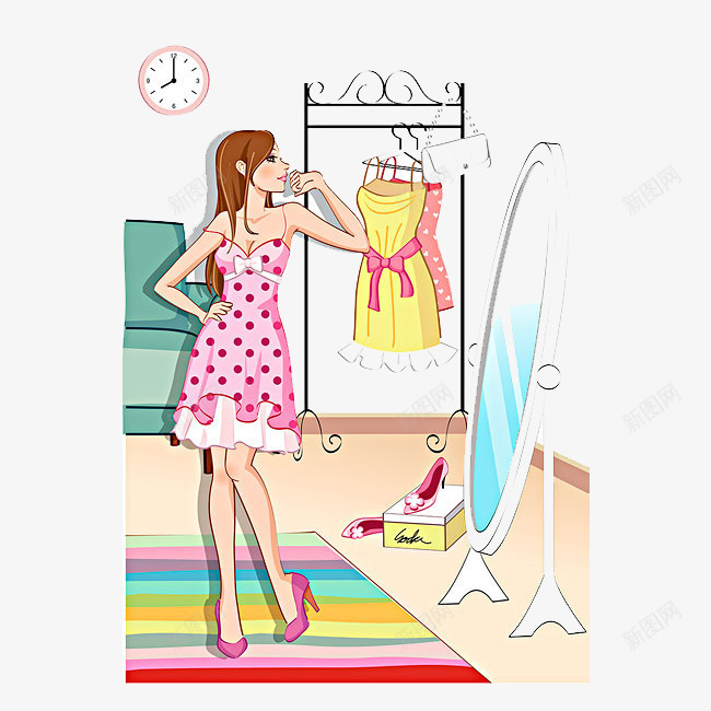 试衣服的人png免抠素材_新图网 https://ixintu.com png素材 人 女人 裙子
