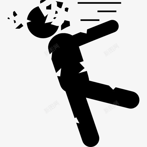 僵尸的身体落回而面临爆炸图标png_新图网 https://ixintu.com 人 僵尸 僵尸的图标 坠落 头 爆炸 背 脸